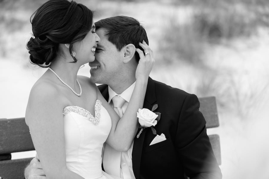 Bride and Groom Beach Wedding Portrait | St. Petersburg Wedding Photographer Caroline & Evan Photography