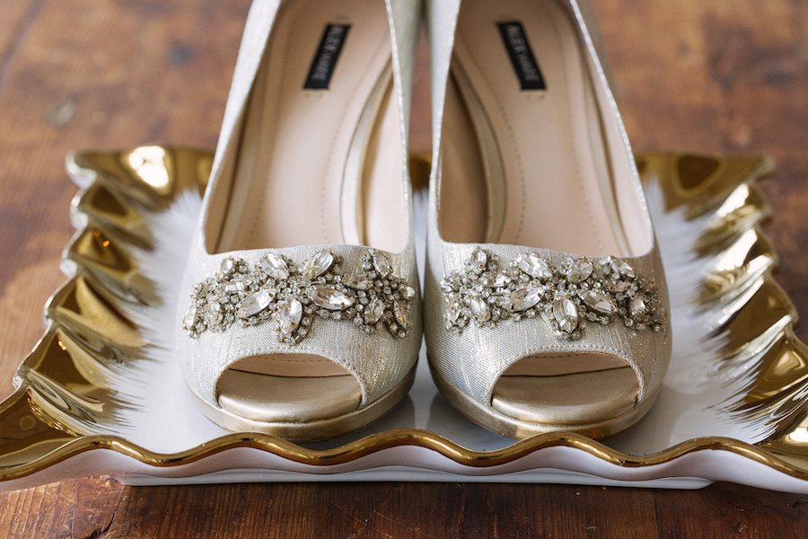 Silver Wedding Shoes with Crystal, Rhinestone Accent Detail