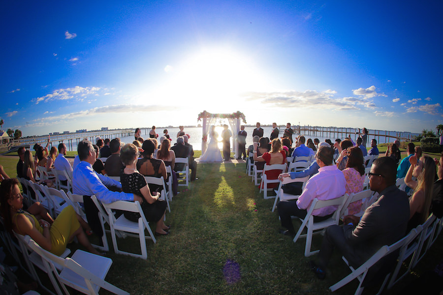 Outdoor, Waterfront Sunset Florida Wedding Ceremony | St Petersburg Wedding Planner Exquisite Events