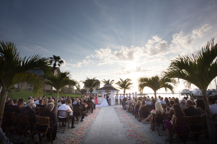 Outdoor Wedding Ceremony at St. Petersburg Wedding Venue Isla Del Sol Yacht and Country Club