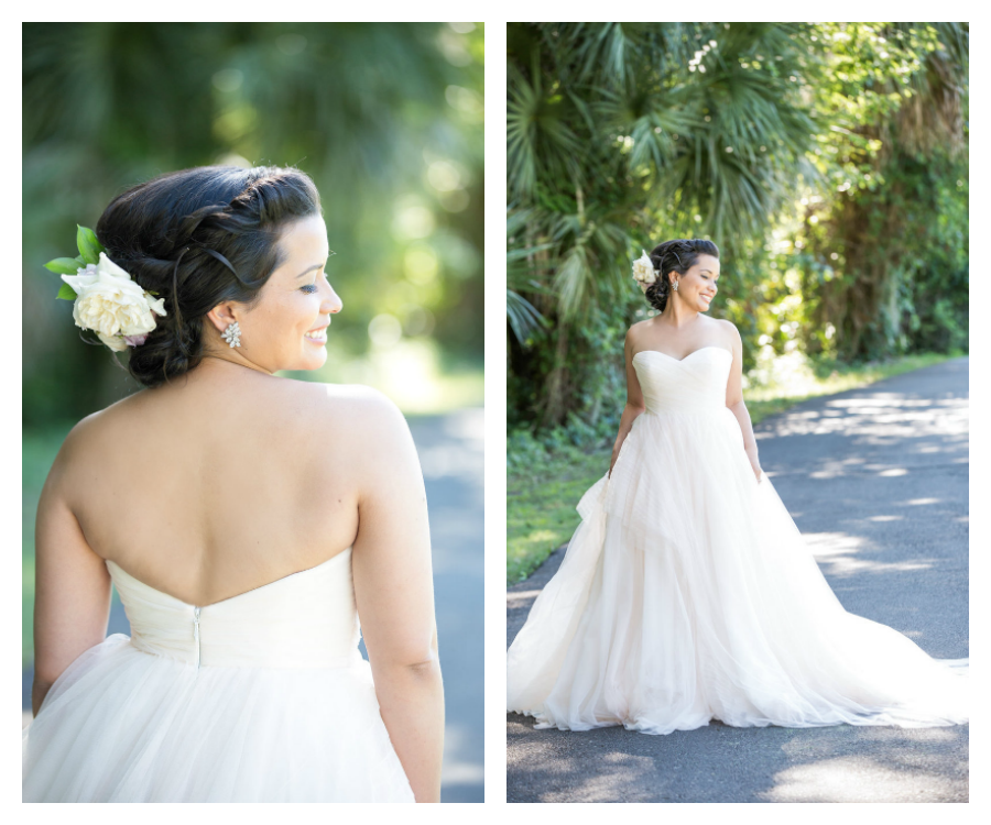 Bride in Strapless Wedding Dress Ballgown | Tampa Bridal Shop Isabel O'Neil Bridal