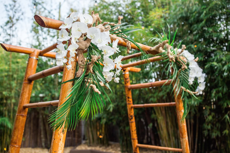 Bamboo Arbor/Arch/Chuppah at Downtown St. Pete Wedding Venue NOVA 535 | St. Petersburg Rentals Coast to Coast Event Rentals | Tampa Wedding Week Venue Crawl | Wedding Photographer Rad Red Creative