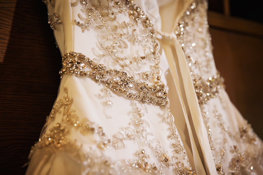 Ivory Wedding Gown with Chrystal Rhinestone Bodice and Corset Back | Limelight Photography