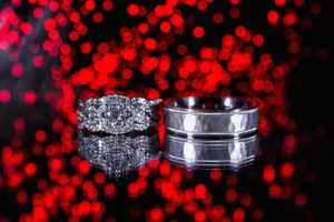 Bride and Groom, Wedding Band and Engagement Ring Detail