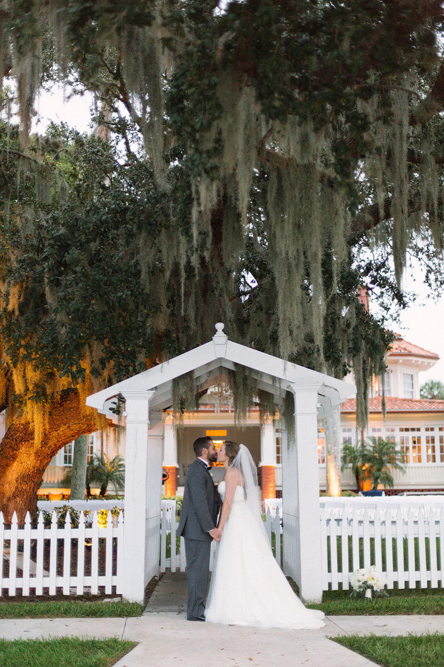 Outdoor, Florida Bride and Groom Wedding Portrait | Bradenton Wedding Venue Palmetto Riverside Bed and Breakfast