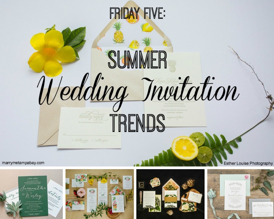 Friday Five Summer Inspired Wedding Invitation Trends