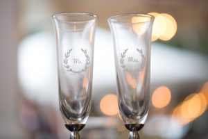 Mr and Mrs Glass Champagne Wedding Flutes