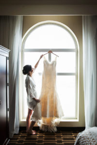 Getting Ready: Bride with White, Ivory, Lace Romona Keveza Wedding Dress | Tampa Wedding Dress Shop Isabel O'Neil Bridal | Tampa Wedding Photographer Limelight Photography