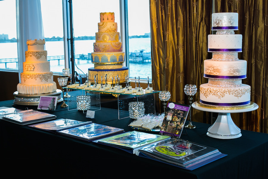 Gold Glitter Blue and Purple Indian Inspired Wedding Cakes by The Artistic Whisk