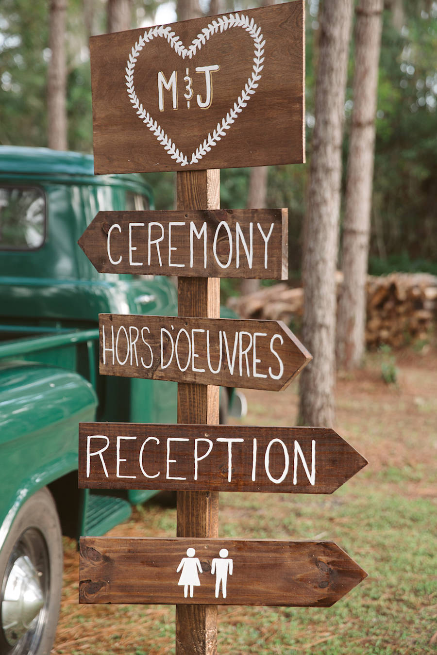 Directional Sign for Outdoor Rustic Wedding | Tampa Bay Wedding Planner Glitz Events