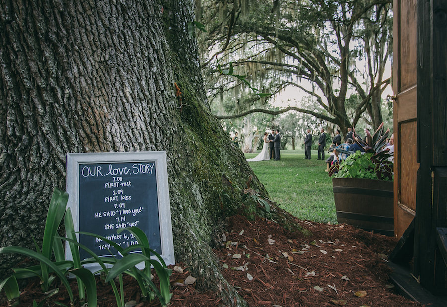 Our Love Story Wooden Chalkboard Wedding Ceremony Sign