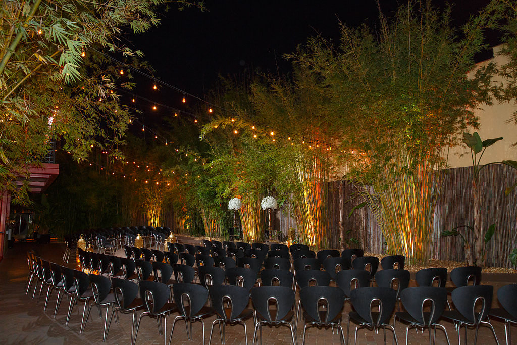 Outdoor Tampa Bay Wedding Ceremony in Bamboo Garden Downtown St. Pete Wedding Venue NOVA 535