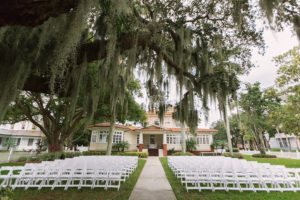 Outdoor, Wedding Ceremony Under Spanish Moss Tree | Bradenton Wedding Venue Palmetto Riverside Bed and Breakfast
