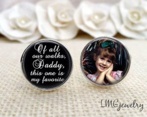 Father of the Bride Custom Cuff Links with Photo | Father’s Day Gift Ideas | Marry Me Tampa Bay