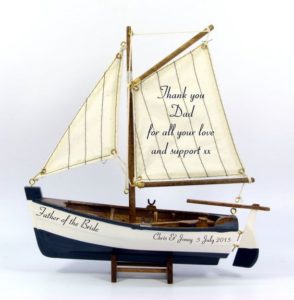 Nautical Father’s Day Gift Ideas | Personalized Model Wooden Boat | Father of the Bride Gift | Marry Me Tampa Bay