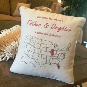 Father of the Bride Gift Love Knows No Distance Decorative Pillow | Father’s Day Gift Ideas | Marry Me Tampa Bay