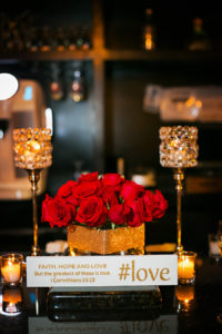 Tampa Wedding Reception Table Decor with Candlelight and Red Rose Centerpiece | Tampa Wedding Photographer Limelight Photography