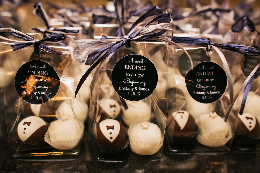 Bride and Groom Truffle Wedding Guest Favors | St. Petersburg Wedding Photographer Limelight Photography