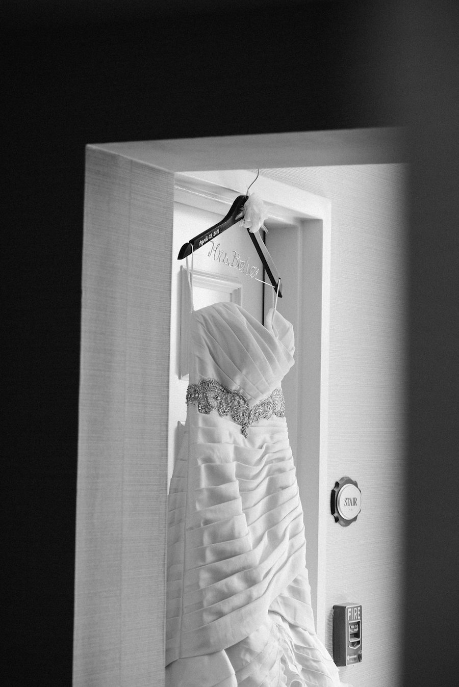 Mikaella Bridal Ruched Satin Strapless Wedding Dress with Rhinestone Belt