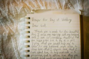 Wedding Ceremony Handwritten Prayer on Wedding Day
