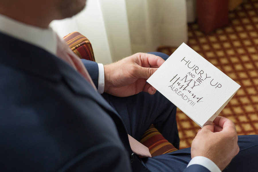 Wedding Day Card For Groom | Tampa Bay Wedding Photographer Jeff Mason Photography