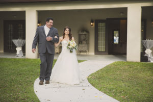 Bride and Father Walking Down The Aisle Wedding Portrait
