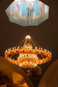 Gold Chandelier at Saint Sava Serbian Orthodox Church | St. Petersburg Wedding Ceremony