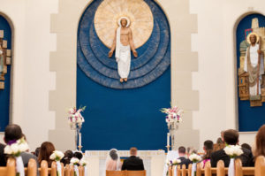 Bride and Groom at Altar at Tampa Church Wedding Ceremony