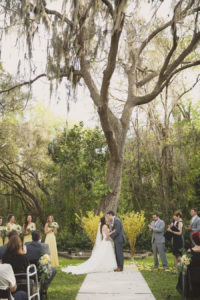 Rustic Outdoor Florida Wedding Ceremony Under Spanish Moss Tree | Sarasota Wedding Venue Bakers Ranch