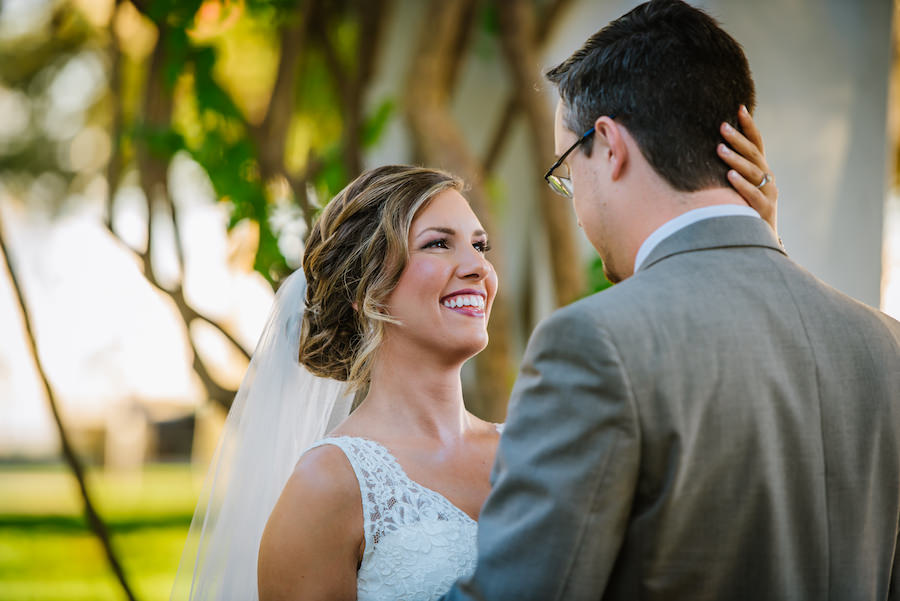 Bride and Groom First Look St. Pete Wedding Portrait | Wedding Planner Kimberly Hensley Events