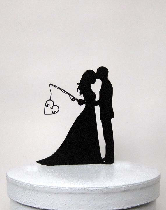 Hooked On Love Wedding Cake Topper | Etsy PlasticSmith