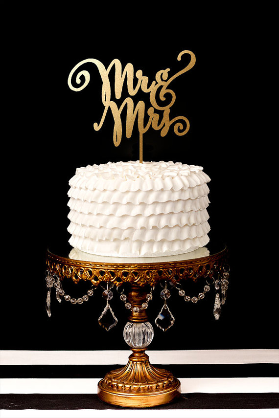 Mr. and Mrs. Glitter Monogram Wedding Cake Topper | Etsy Better Off Wed