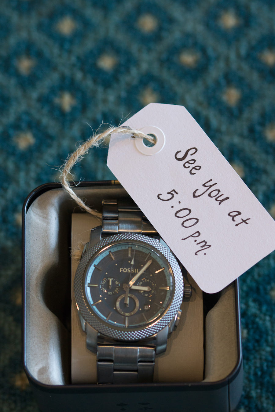 Bride's Wedding Day Gift to Groom with Note | Fossil Watch