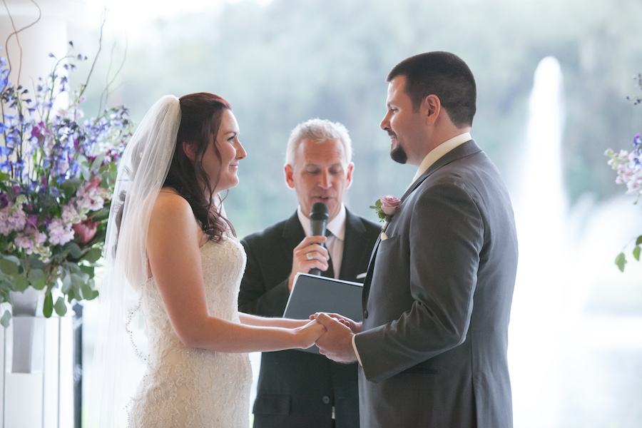 Wedding Ceremony, Bride and Groom Exchanging Vows at Tampa Wedding Venue Tampa Palms Golf and Country Club | Tampa Wedding Photographer Carrie Wildes Photography