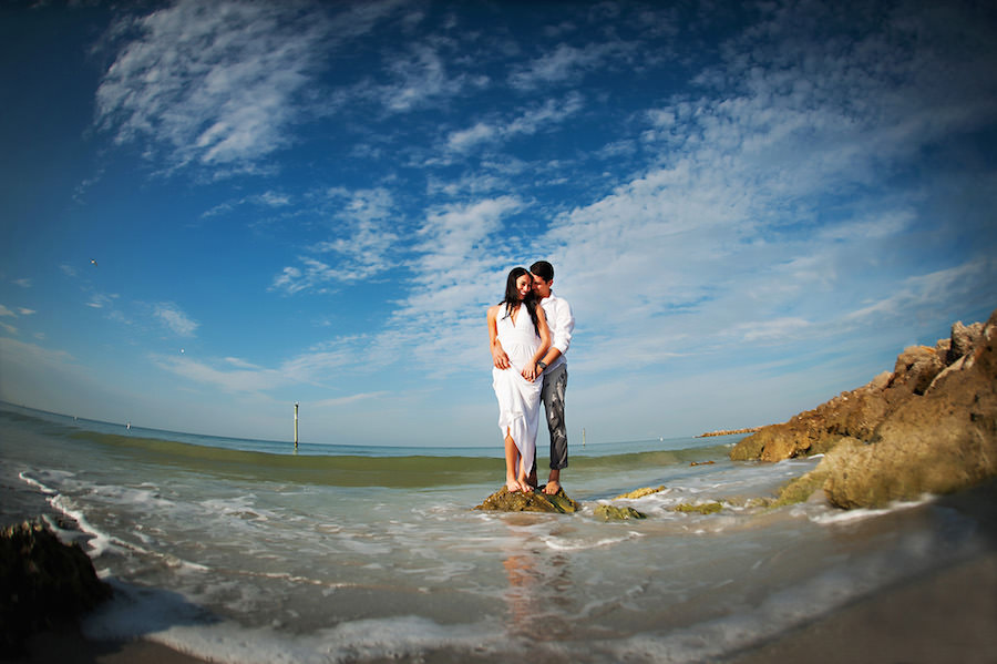 Outdoor, Waterfront Clearwater Beach Engagement Session | Clearwater Wedding Photographer Limelight Photography