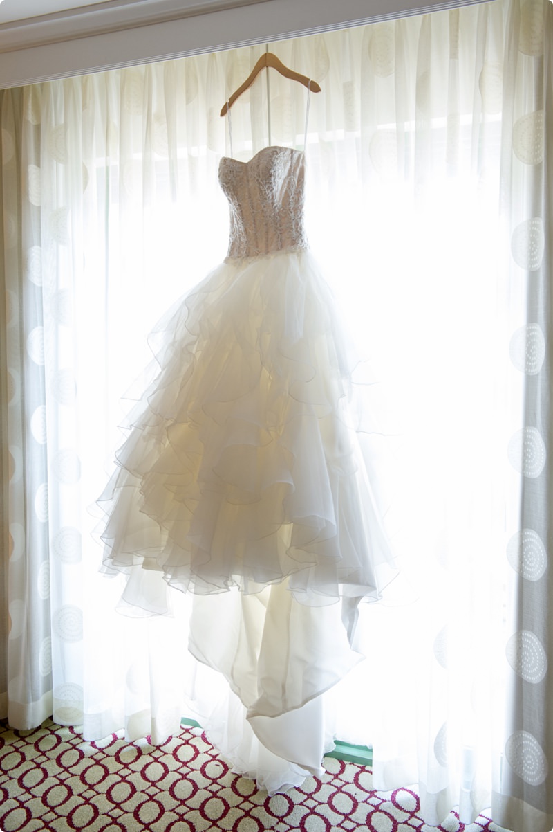 Strapless, David's Bridal Beaded Wedding Dress with Tulle Skirt | St. Petersburg Wedding Photographer Andi Diamond Photography