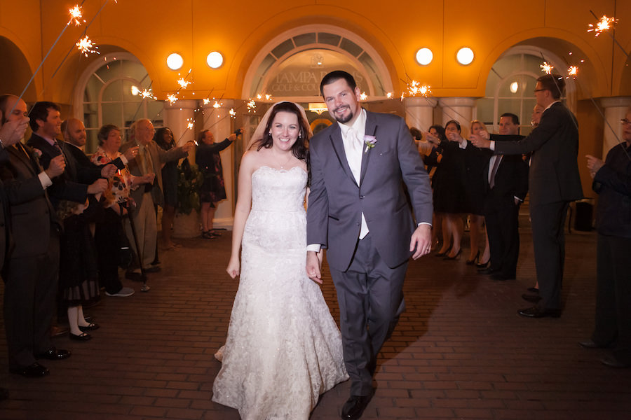 Outdoor, Bride and Groom Sparkler Exit | Tampa Wedding Photographer Carrie Wildes Photography