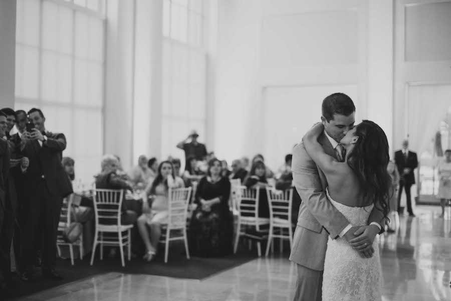 Bride and Groom First Dance Wedding Day Portrait at Tampa Wedding Reception Venue The Vault | Tampa Wedding Photographer Roohi Photography