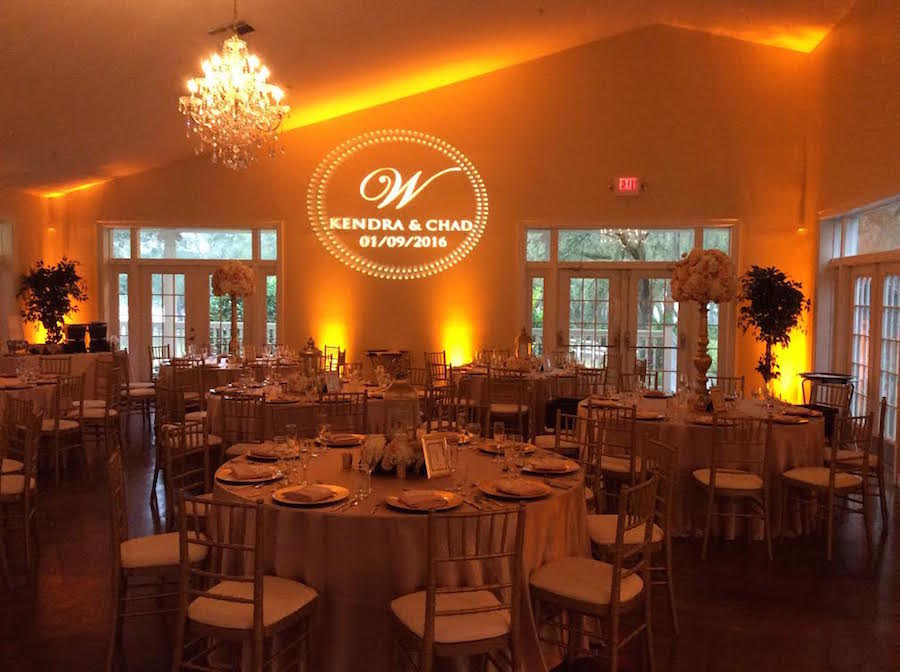 GOBO Monogram Lighting at Wedding Reception 