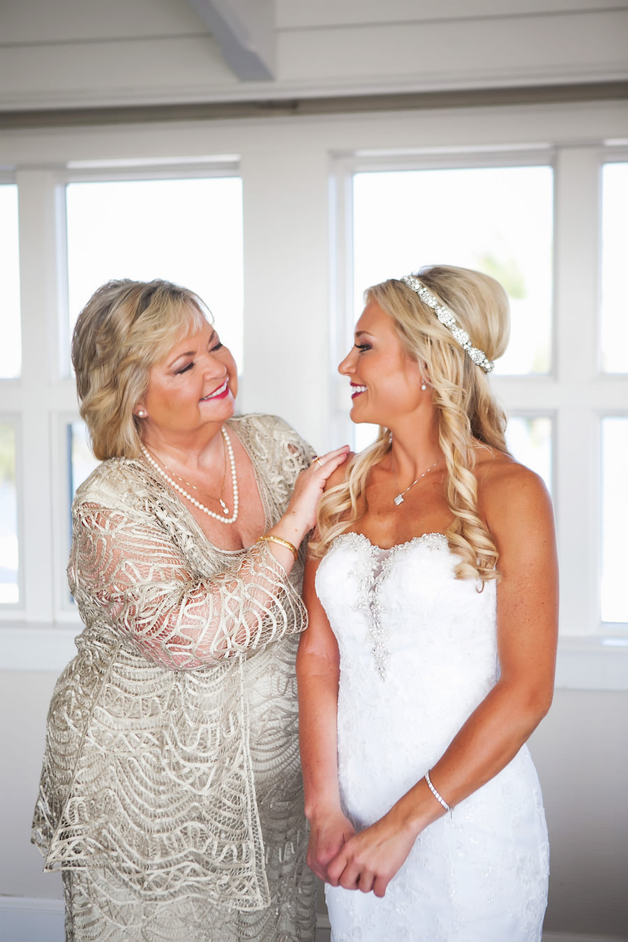 Bride and Mother Getting Ready Wedding Portrait | Clearwater Wedding Photographer Limelight Photography