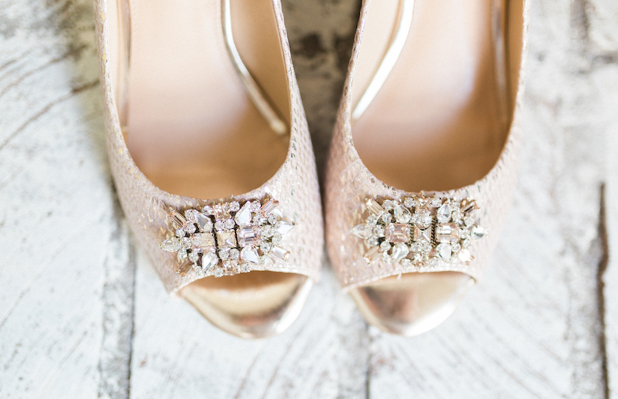 Ivory and Champagne Wedding Shoes with Crystal, Rhinestones