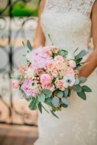 Pink, Coral, and Ivory Floral Bridal Wedding Bouquet of Flowers | Lakeland Wedding Photographer Rad Red Creative