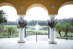 Purple and Pink Floral Outdoor Wedding Ceremony Decor | Tampa Wedding Venue Tampa Palms Golf and Country Club