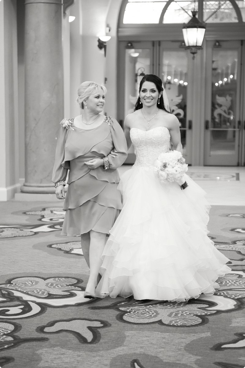 St. Petersburg Wedding Ceremony, Bride and Mom Walking Down the Aisle