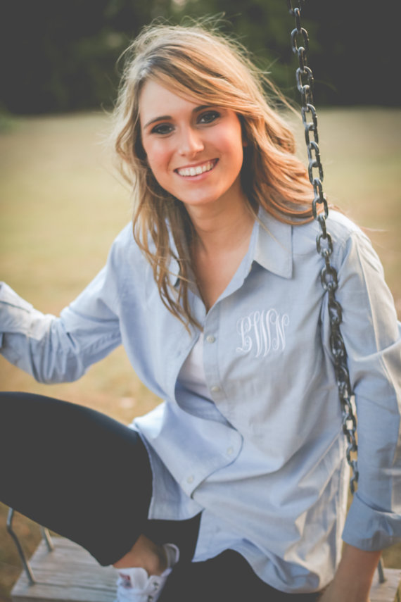 Monogrammed Oversized Button Down Bridesmaid Shirt