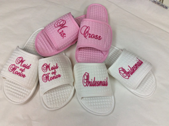 Bridesmaid Getting Ready Outfit Trends | Personalized Slippers