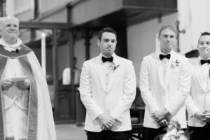 Groom Reaction to Seeing Bride Walk Down the Aisle on Wedding Day