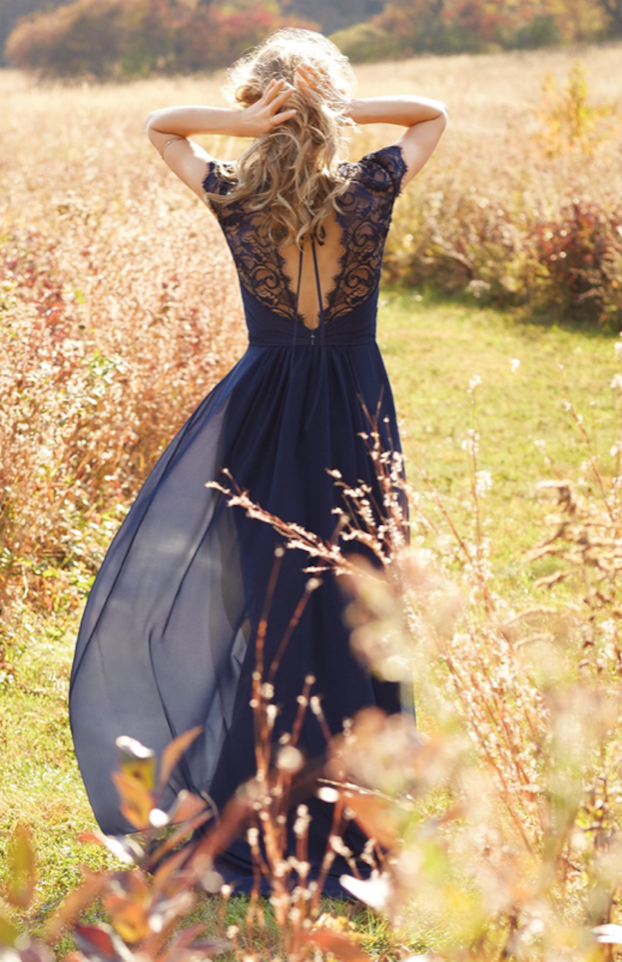 Navy Hayley Paige Lace and Chiffon Wedding Bridesmaid Dress | Bella Bridesmaids TampaNavy Hayley Paige Lace and Chiffon Wedding Bridesmaid Dress | Bella Bridesmaids Tampa | Hayley Paige Style 5600