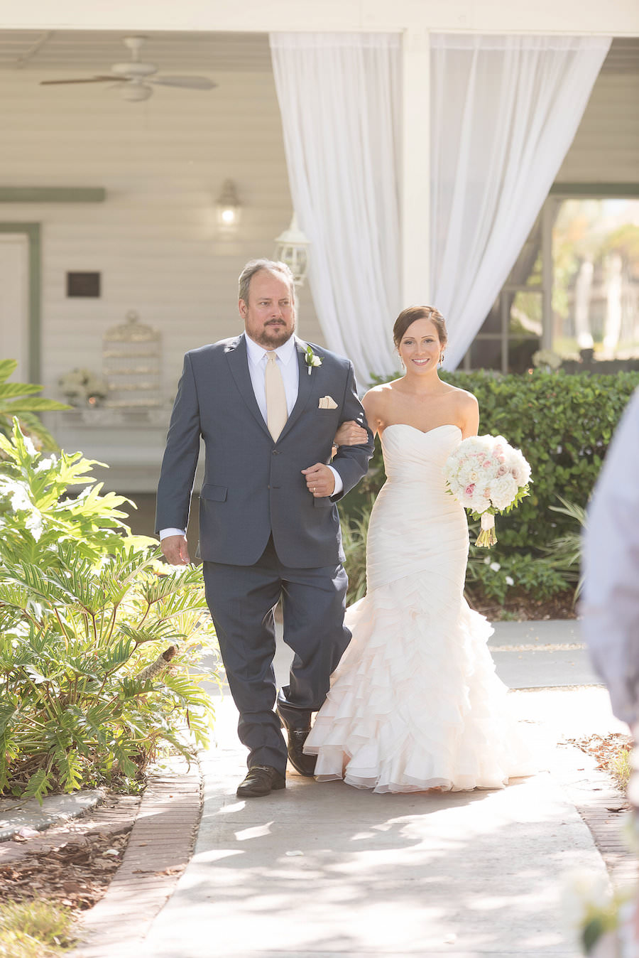 Father and Bride Walking Down the Aisle | Tampa Wedding Photographer Kristen Marie Photography