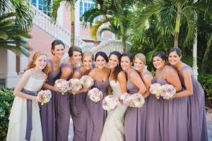 purple and cream wedding dresses